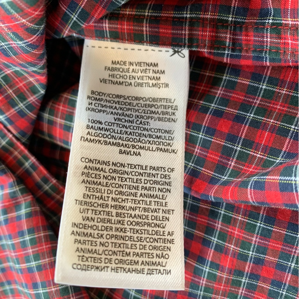 Polo Ralph Lauren Ruffle Trim Plaid Long Sleeve Top Red NWT Size XS - Picture 5 of 6